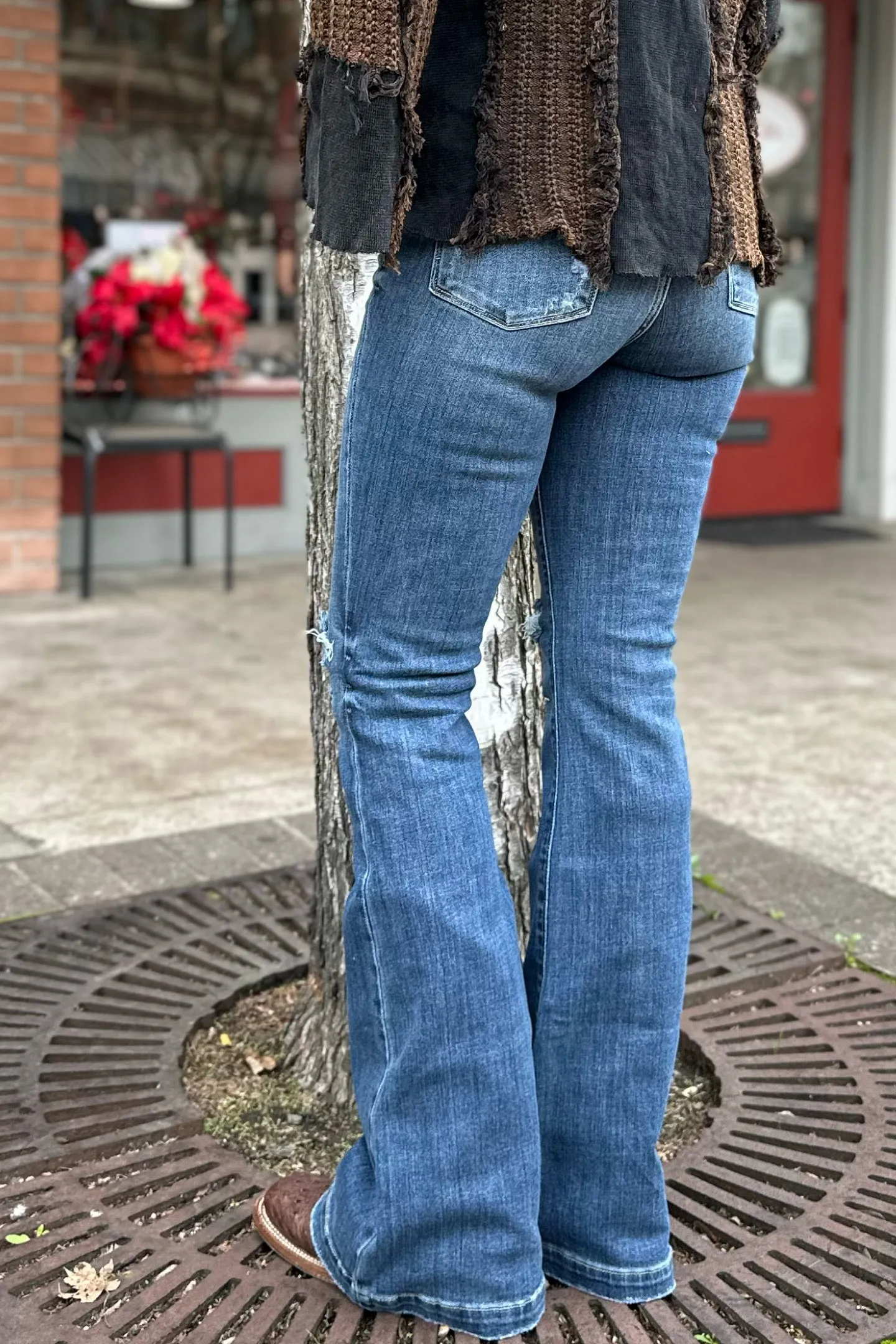 Judy Blue Distressed Trouser Flare Jean
