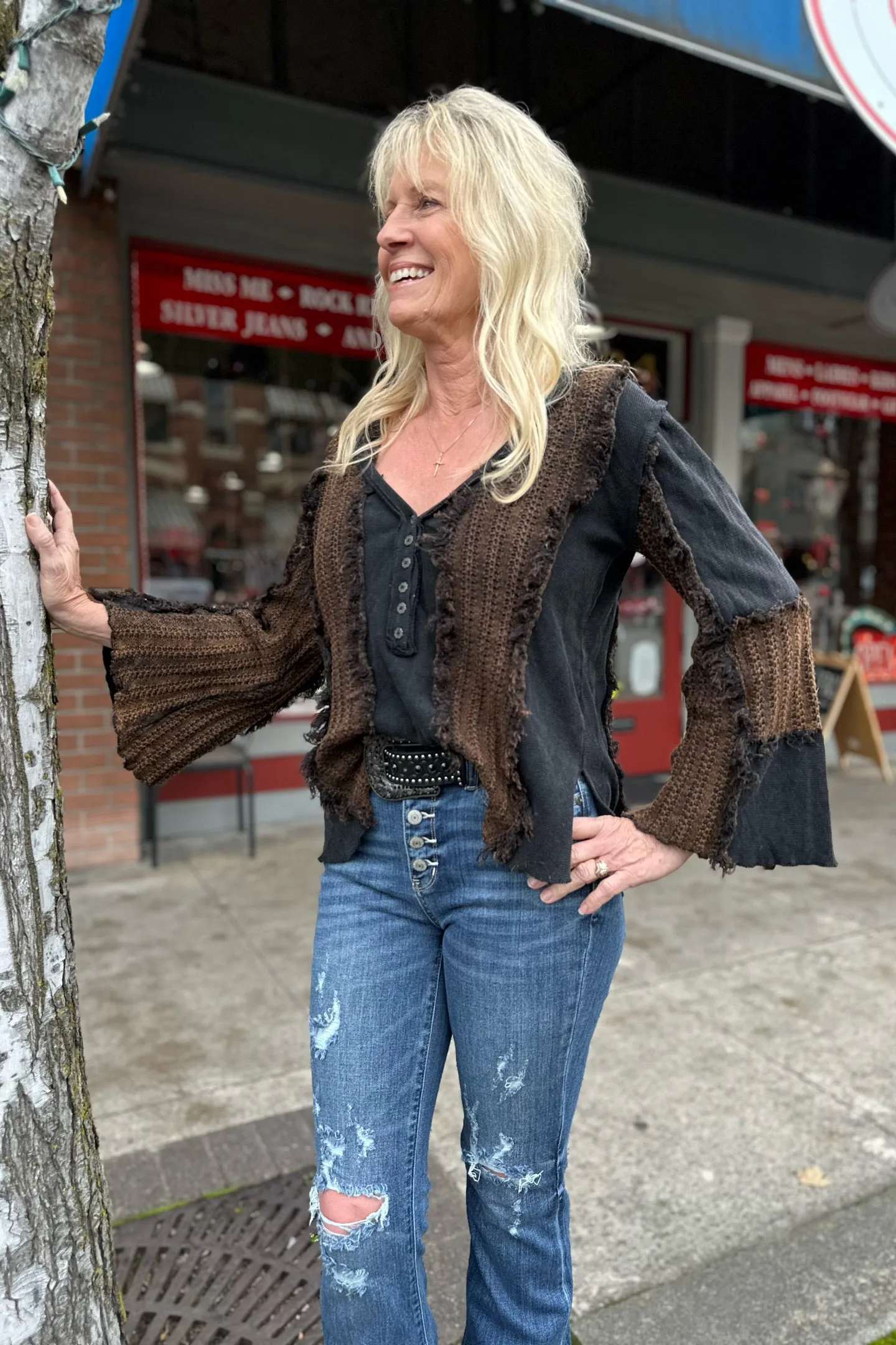 Judy Blue Distressed Trouser Flare Jean