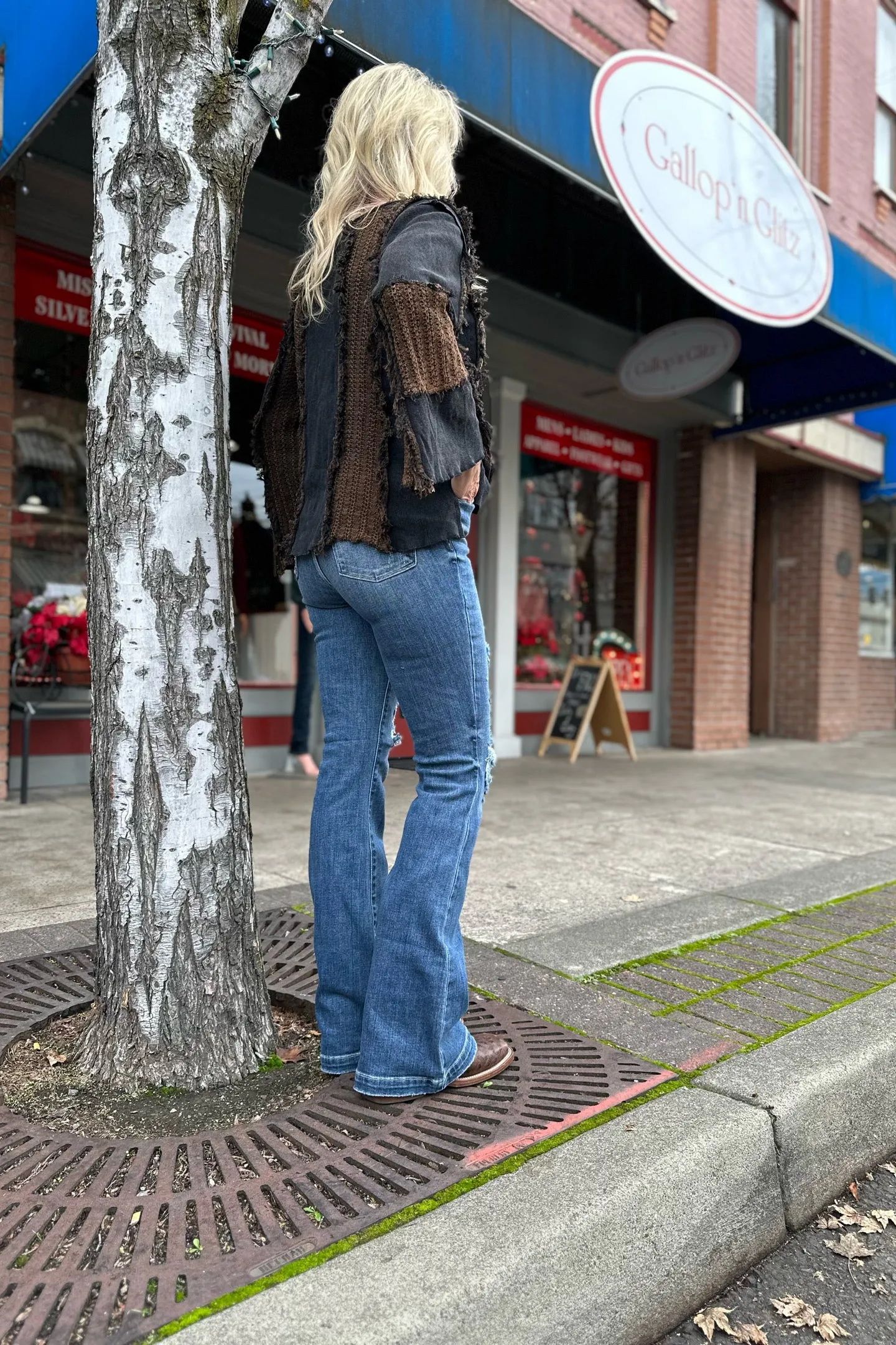 Judy Blue Distressed Trouser Flare Jean