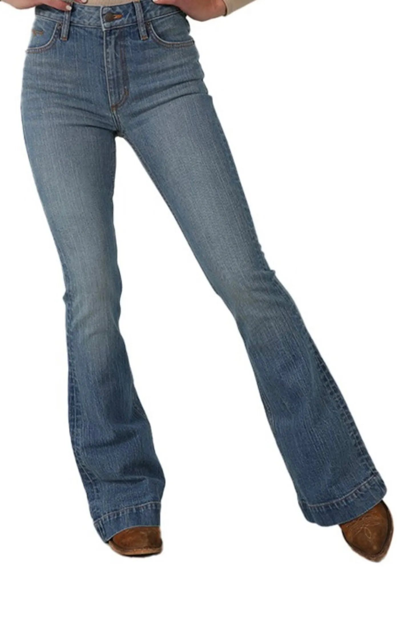 Kimes Ranch Women's Jennifer Medium Wash High Rise Stretch Trouser Jeans