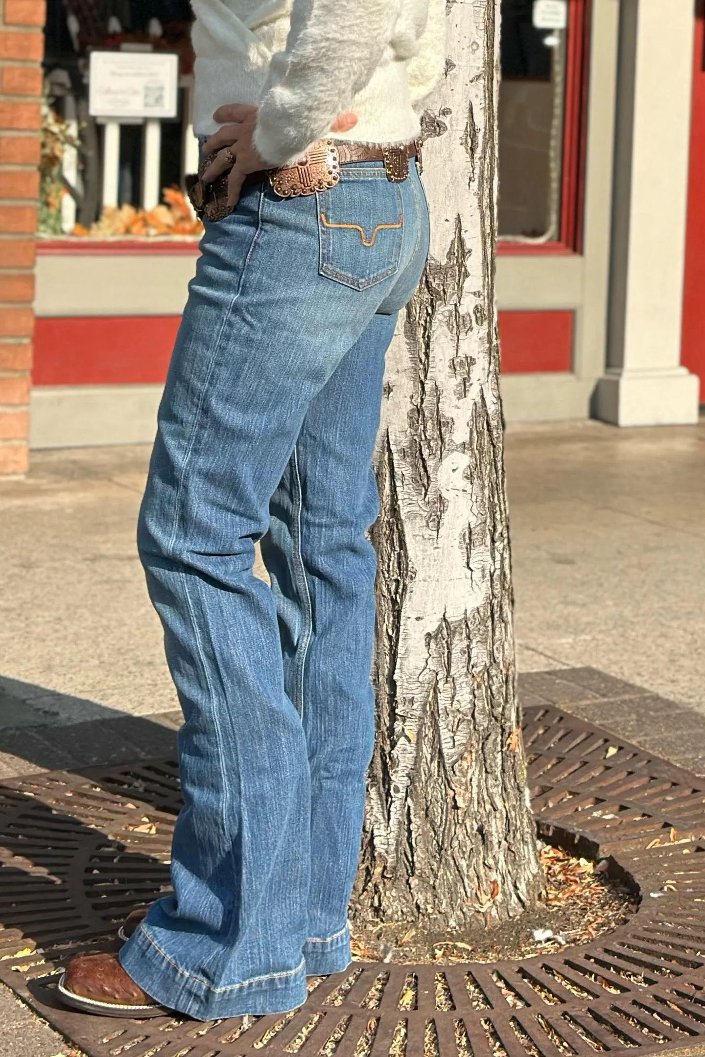 Kimes Ranch Women's Jennifer Medium Wash High Rise Stretch Trouser Jeans