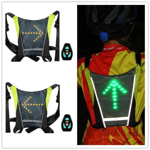 LED Turn Signal Light Reflective Vest Sport Outdoor Waterproof for Night Cycling Running MotorcycleSafety