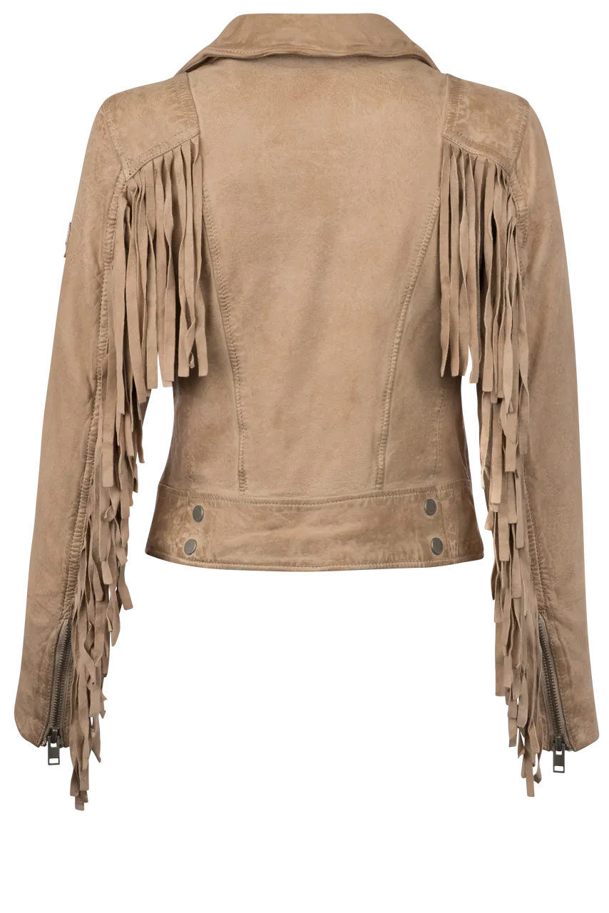Mauritius Zoe Beige Fringe Jacket