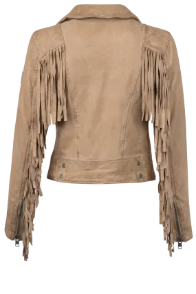 Mauritius Zoe Beige Fringe Jacket