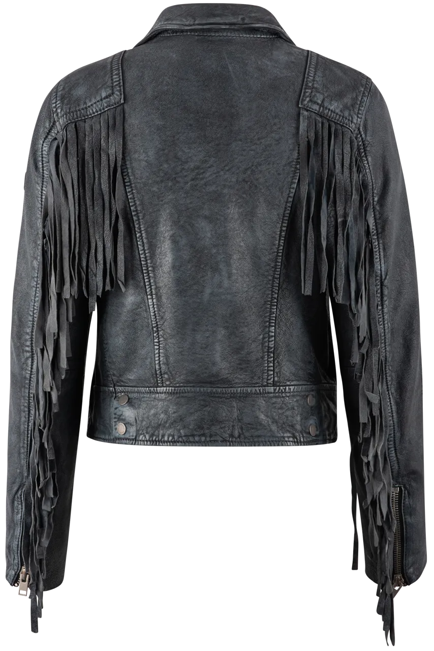 Mauritius Zoe Denim Blue Fringe Jacket