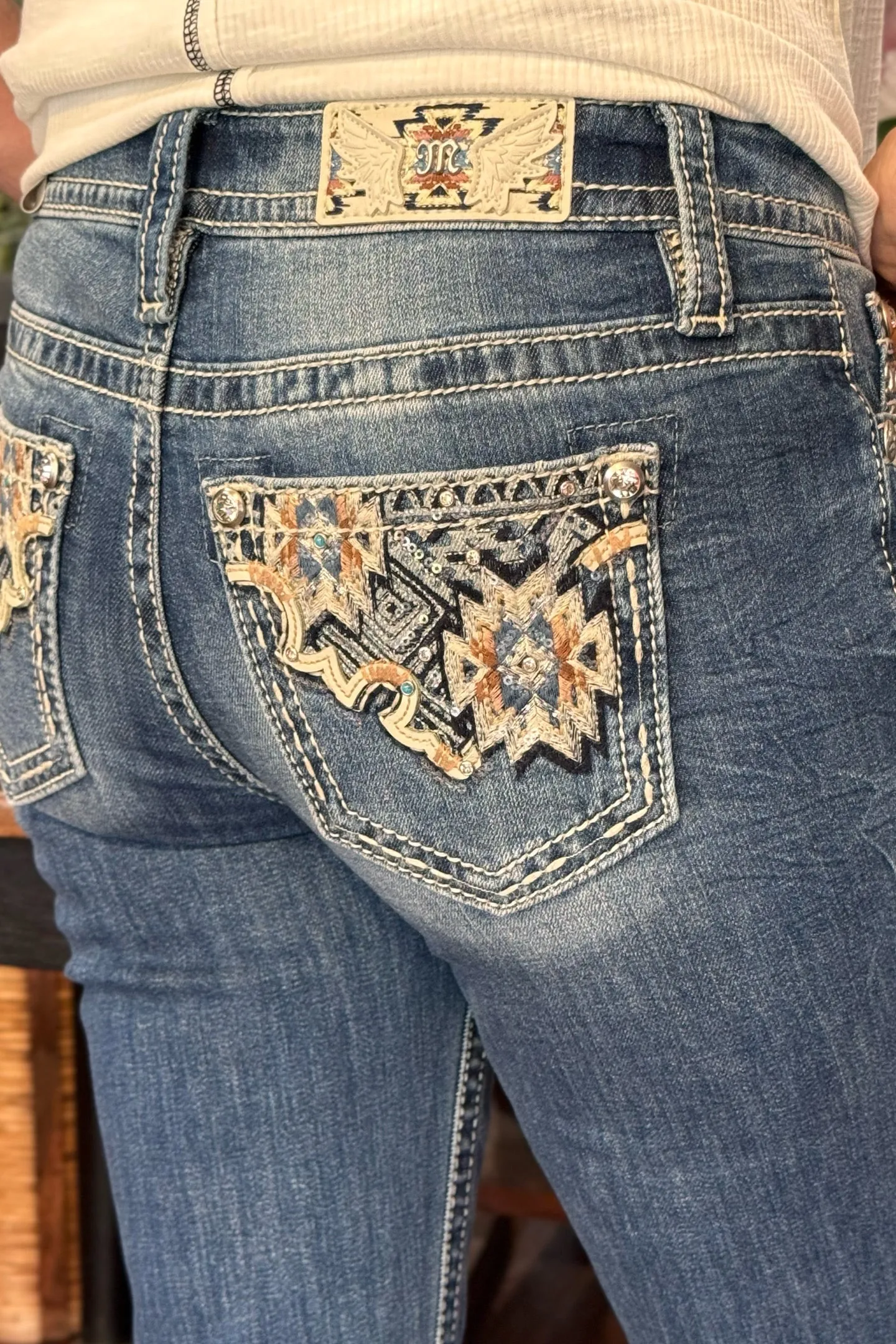 Med Wash Mid Rise Straight Jean by Miss Me