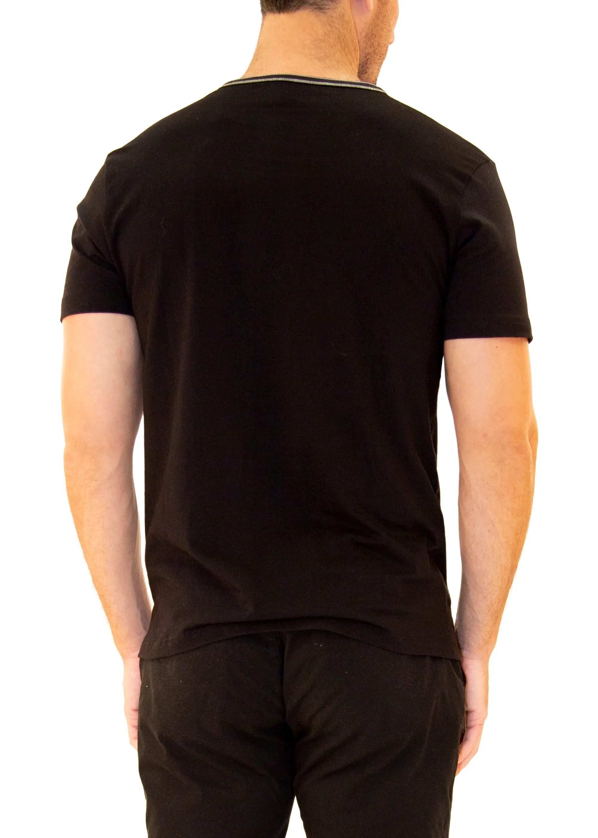 Men's Essentials Cotton Henley Black