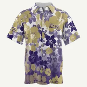 Men's Short Sleeve Performance Button Down JMU Aloha Shirt
