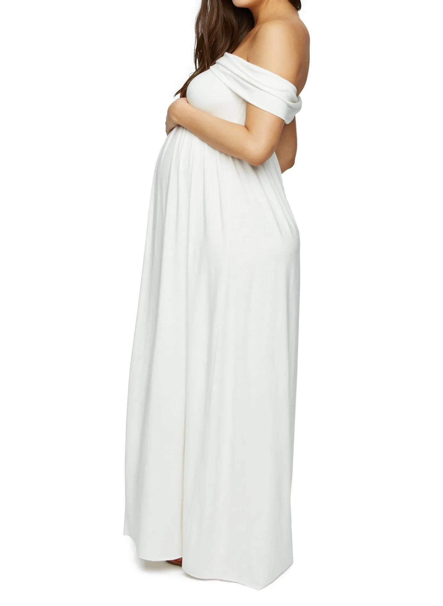 Midsummer Maternity Dress - White