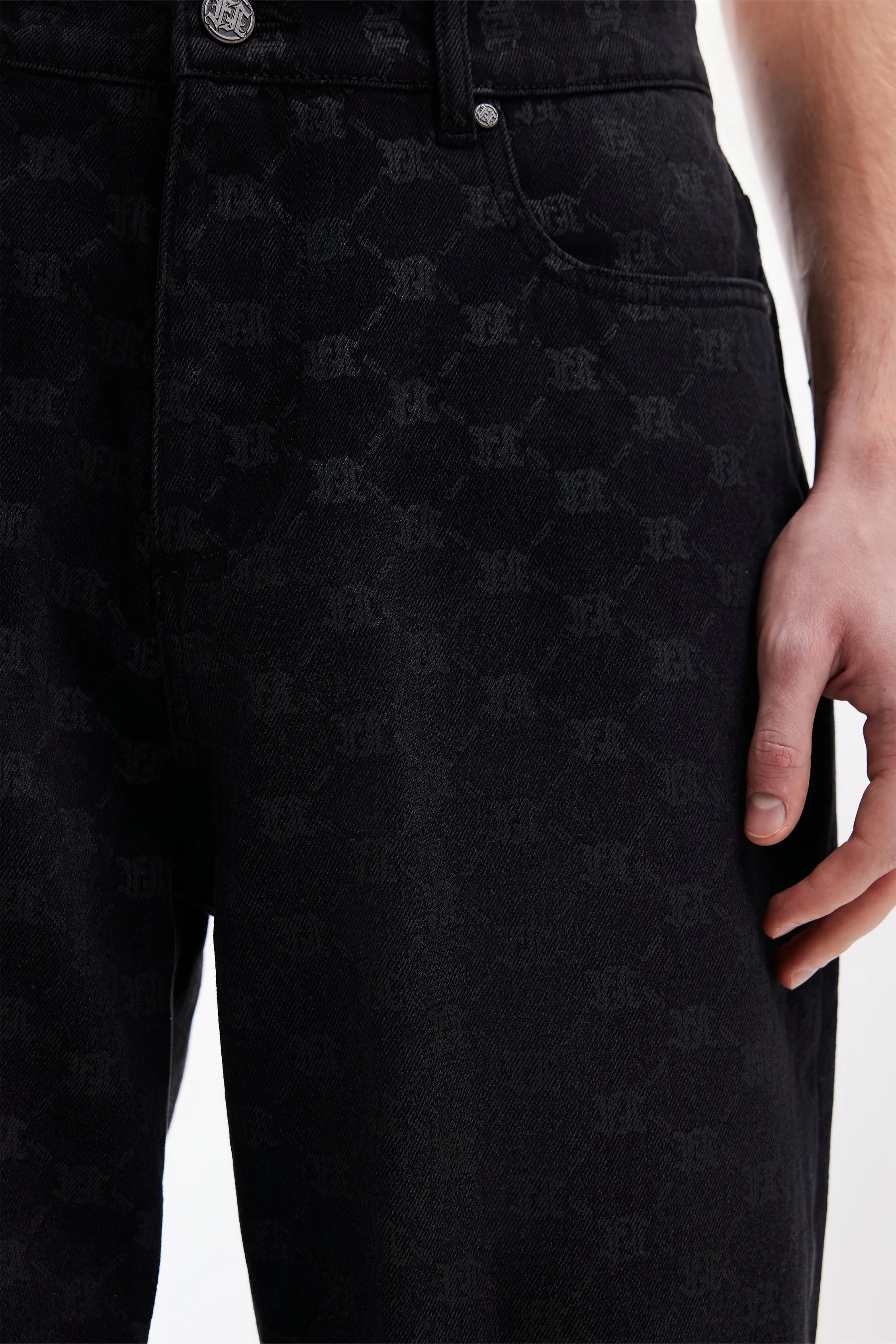 MONOGRAM BLACK WASHED DENIM