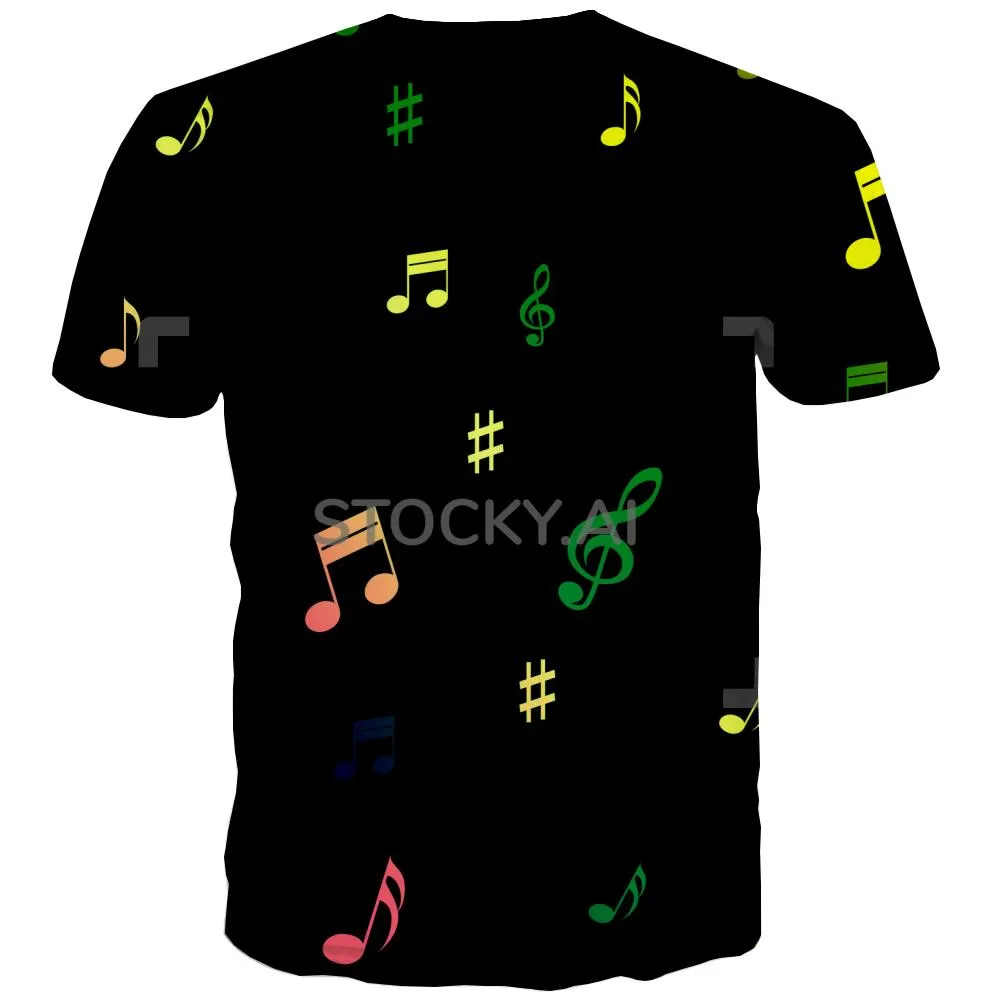 Music T-shirt Men Instrument Tshirt Printed Retro T-shirts Graphic Electronic Tshirts Casual