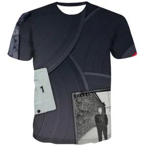 Music T-shirt Men Instrument Tshirts Casual Retro Tshirts Novelty Electronic T shirts Funny