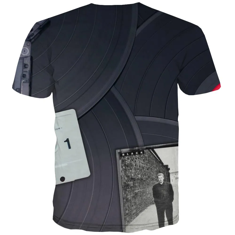 Music T-shirt Men Instrument Tshirts Casual Retro Tshirts Novelty Electronic T shirts Funny