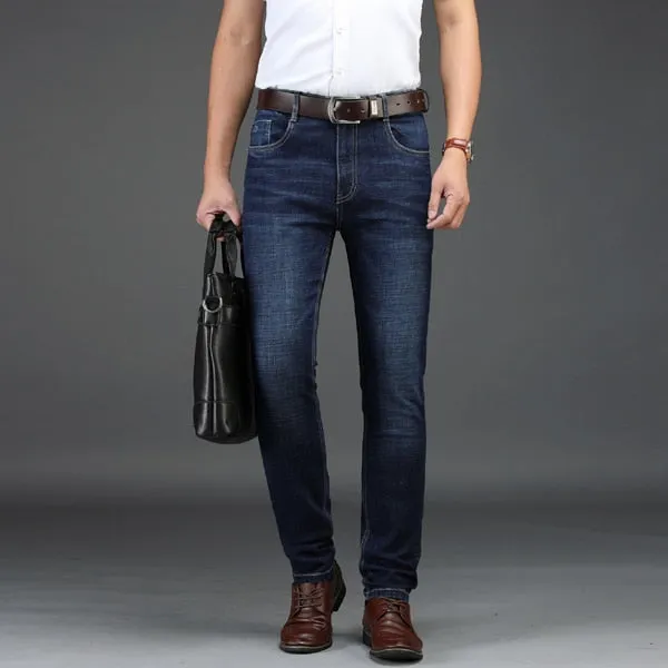 NIGRITY 2018 autumn winter New Men's Straight casual jeans Fashion 8935 thick denim trousers dark blue male pant big size 29-42