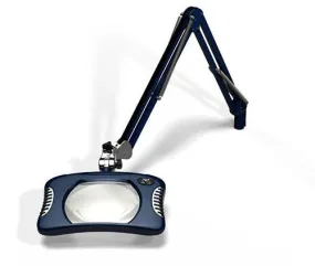 OC White 82400-4-SB Green-Lite&trade; LED Magnifier with 5.25" x 7" Rectangular, 4 Diopter Lens & Edge Clamp, Spectre Blue