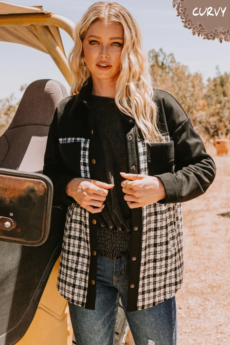 Oddi Plaid Double Bust Pocket Shacket