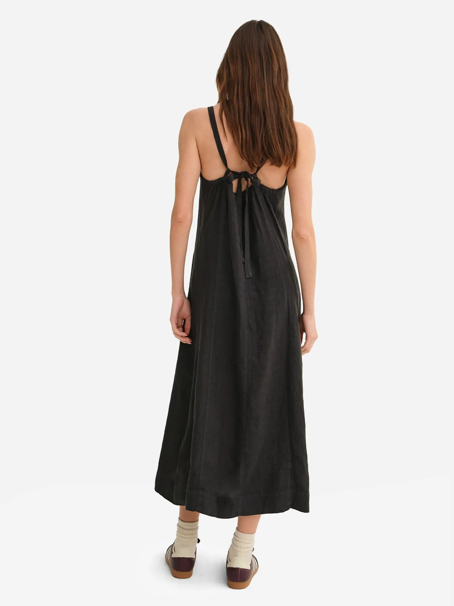 Organic Linen Tie Back Maxi Dress