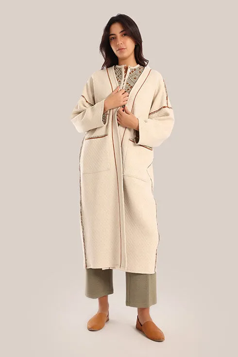 Oversized reversible quilted coat