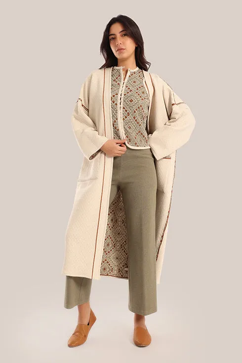 Oversized reversible quilted coat