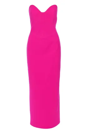 Paloma Hot Pink Strapless Maxi Dress