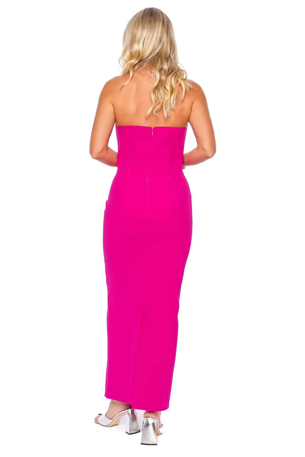 Paloma Hot Pink Strapless Maxi Dress