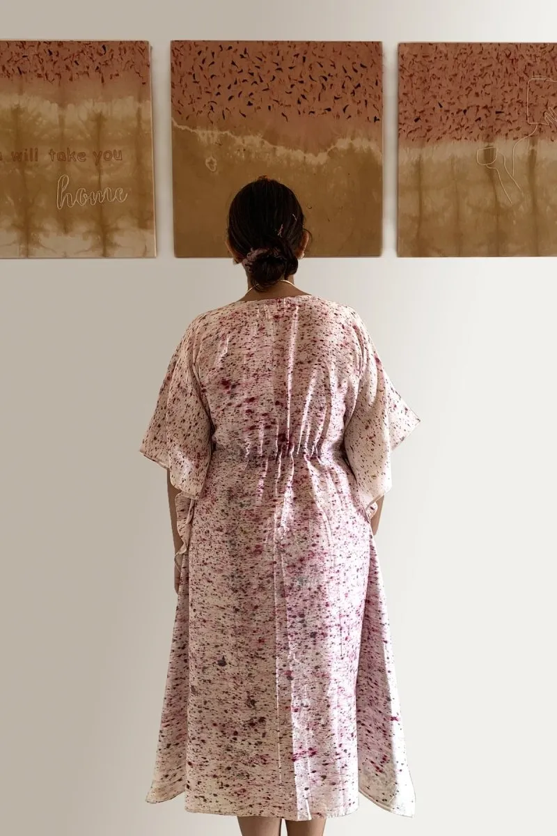 Pink Lemonade Naturally Dyed Handwoven Chanderi Cocktail Dress