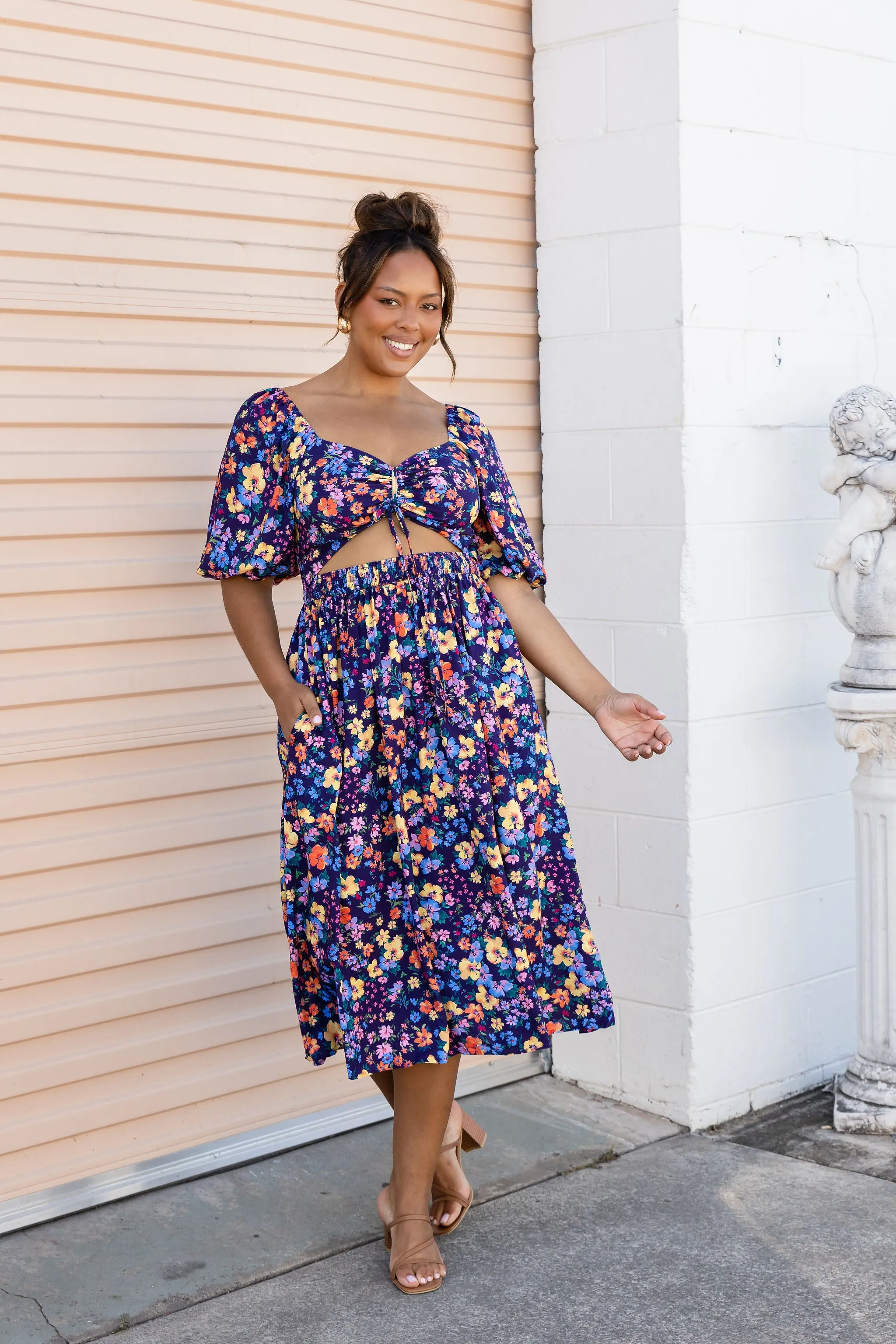 Pippa Cut Out Dress in Posie