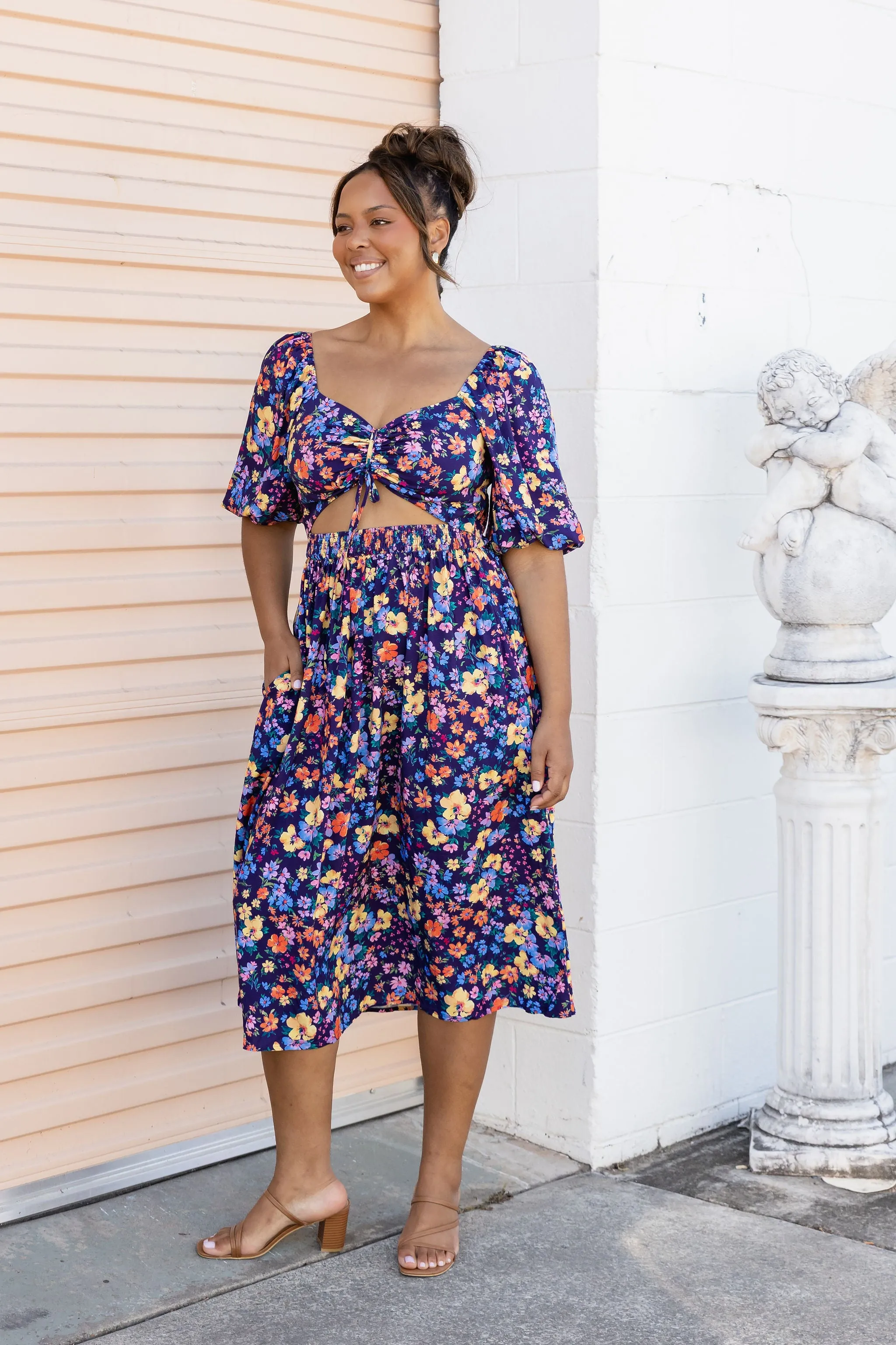 Pippa Cut Out Dress in Posie