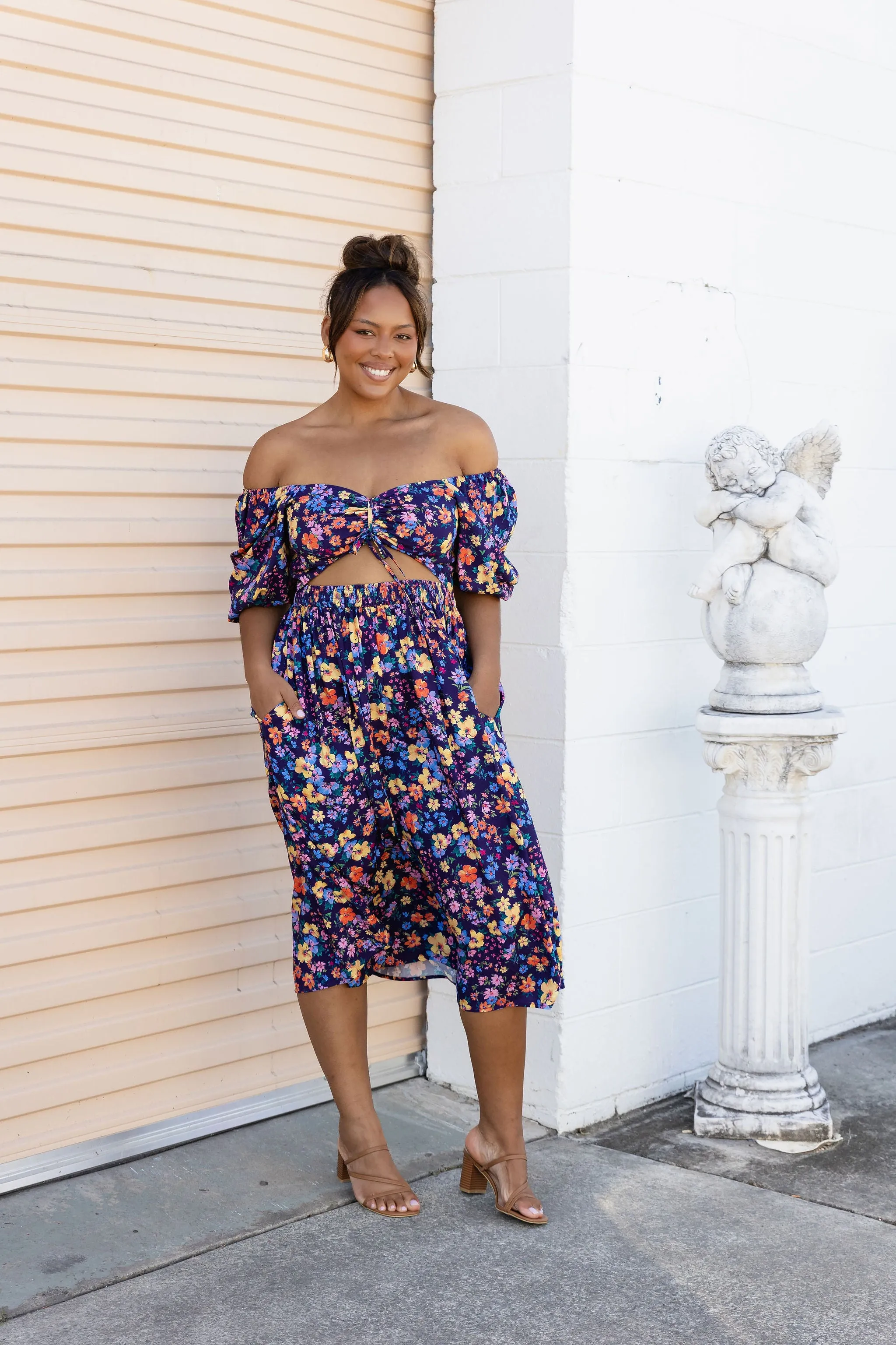 Pippa Cut Out Dress in Posie