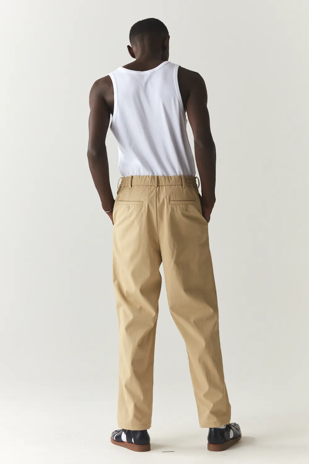 PLEATED WETPANT SS'24 ALMOND