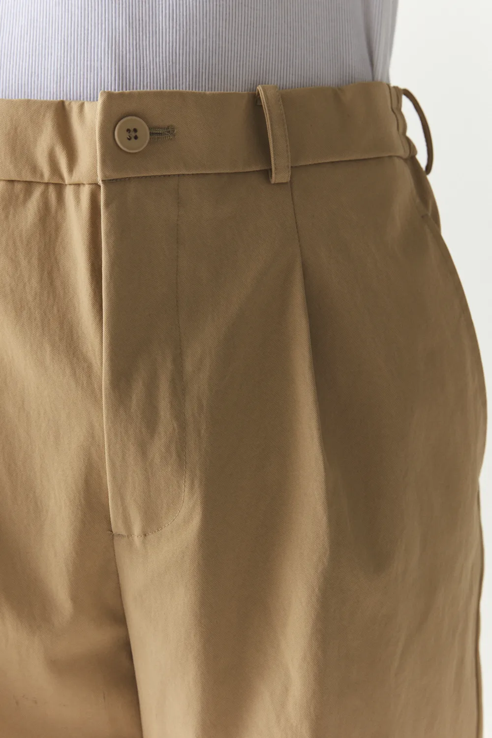 PLEATED WETPANT SS'24 ALMOND