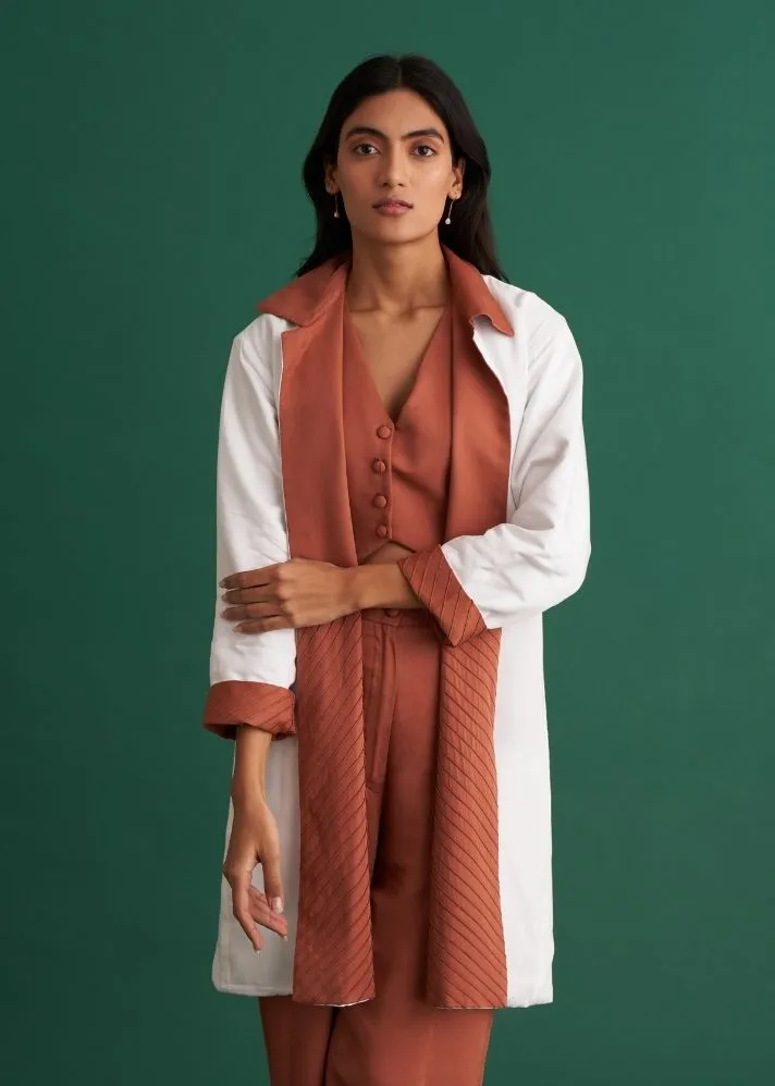 Reversible Brown Long Co-Ord Set 3 Pieces