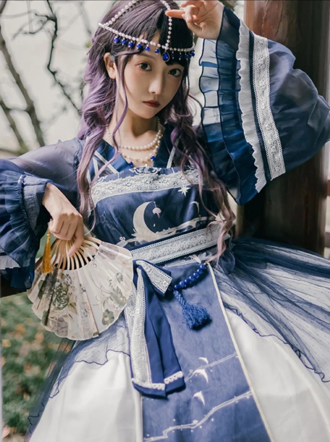 Set Lolita Night Crescent Moon Suspended Dress