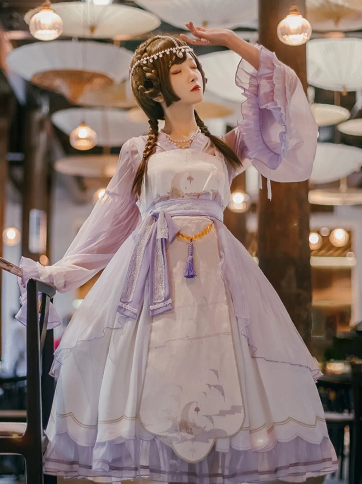 Set Lolita Night Crescent Moon Suspended Dress