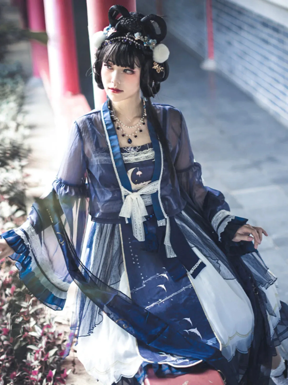 Set Lolita Night Crescent Moon Suspended Dress