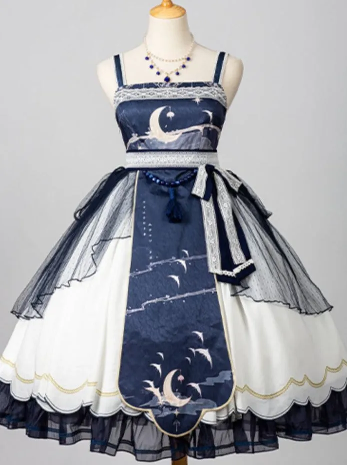 Set Lolita Night Crescent Moon Suspended Dress