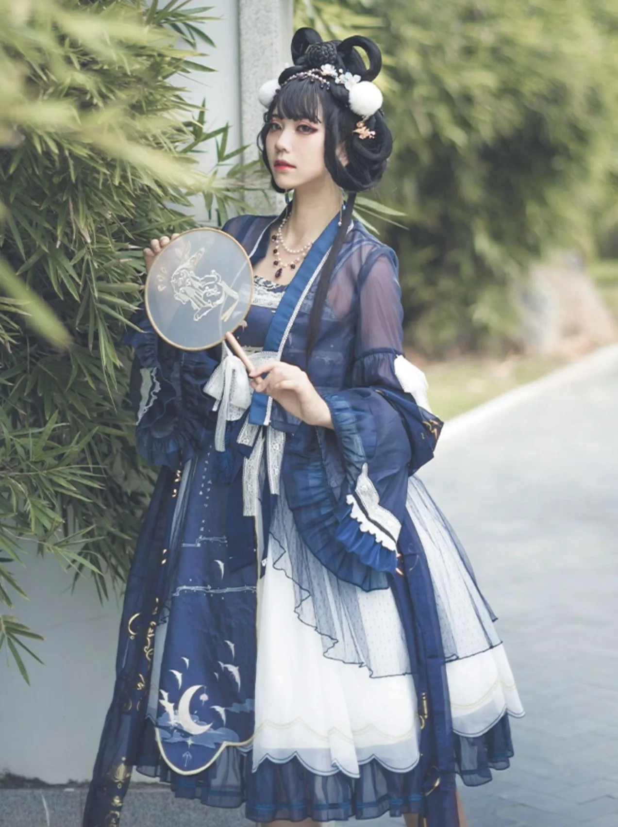 Set Lolita Night Crescent Moon Suspended Dress