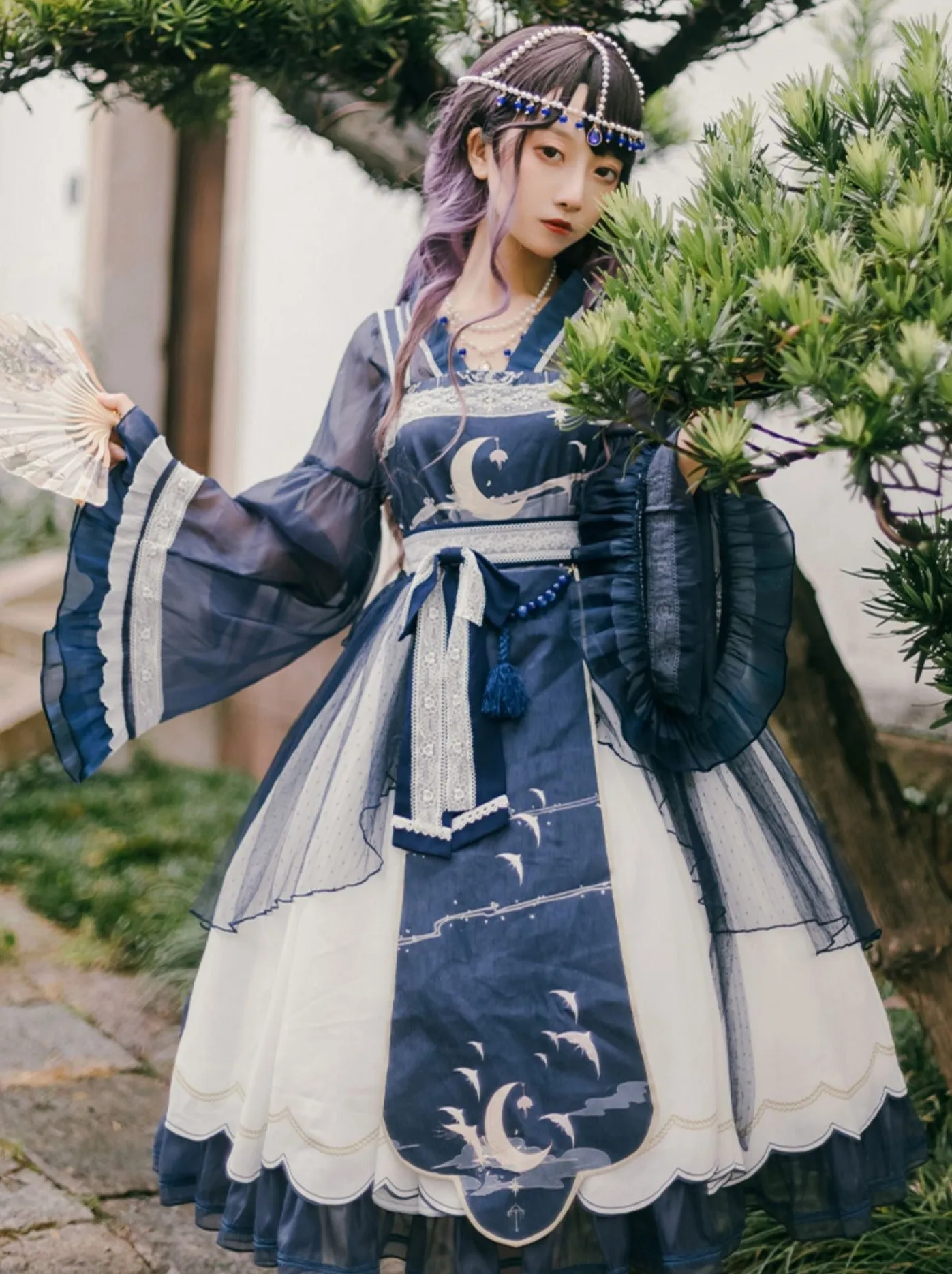 Set Lolita Night Crescent Moon Suspended Dress