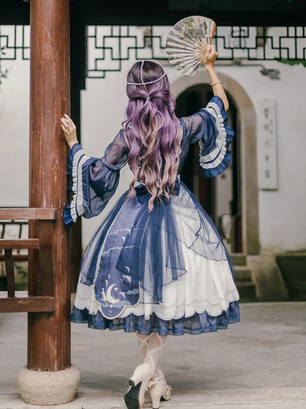 Set Lolita Night Crescent Moon Suspended Dress