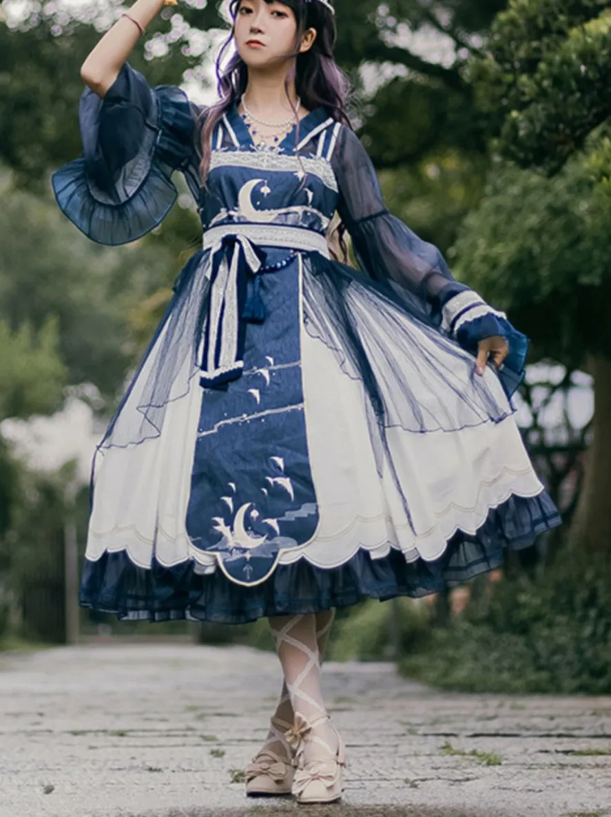 Set Lolita Night Crescent Moon Suspended Dress