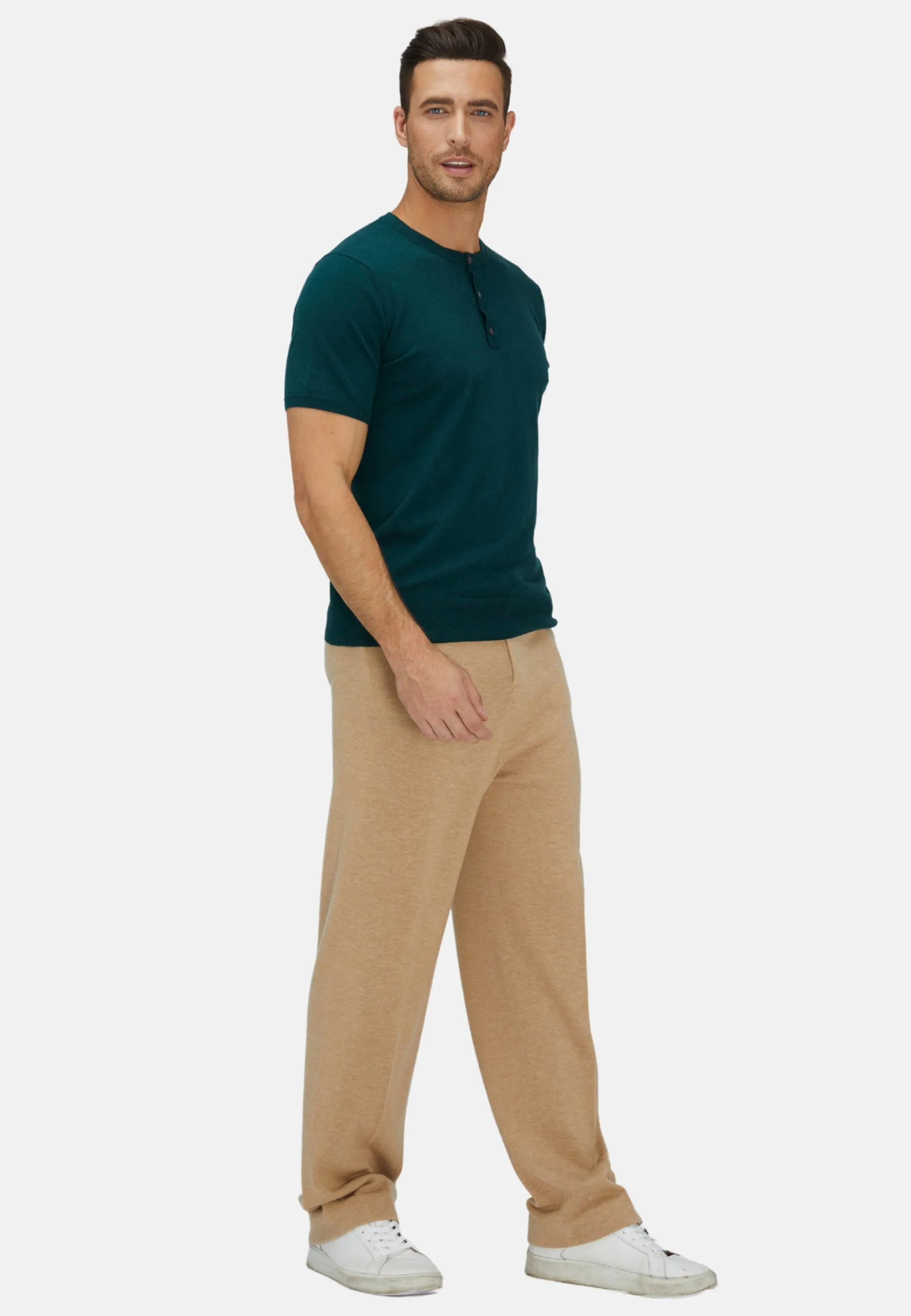 ShortTrim Fit Cotton Cashmere Henley