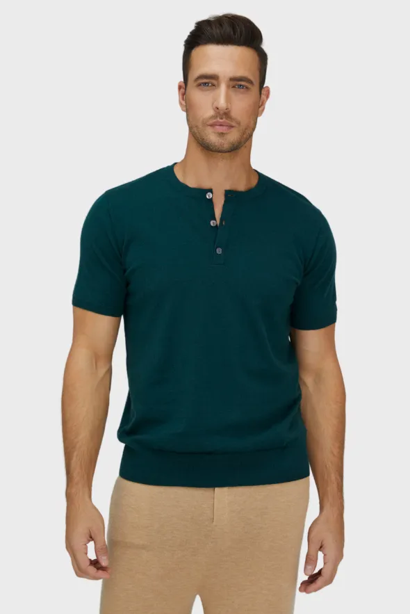 ShortTrim Fit Cotton Cashmere Henley
