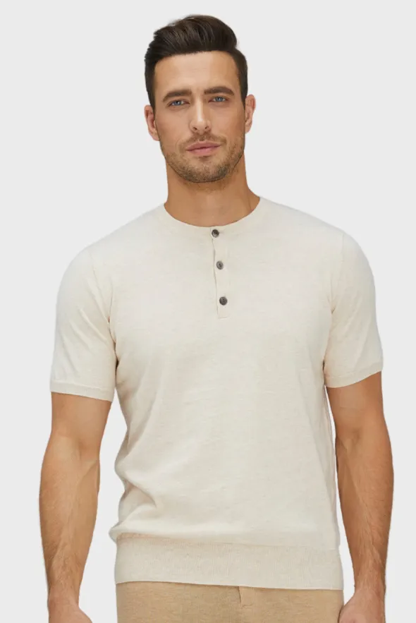 ShortTrim Fit Cotton Cashmere Henley