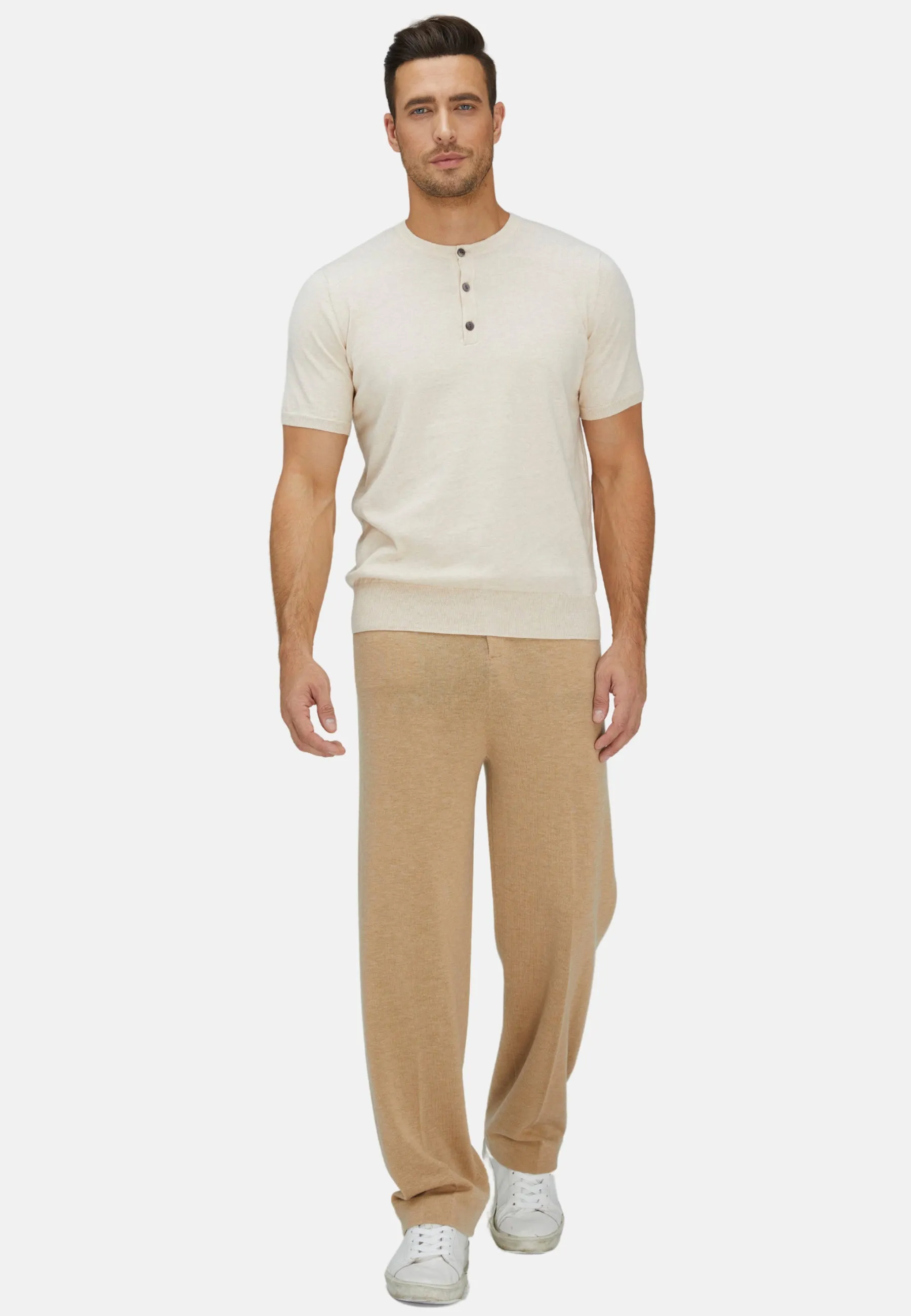 ShortTrim Fit Cotton Cashmere Henley