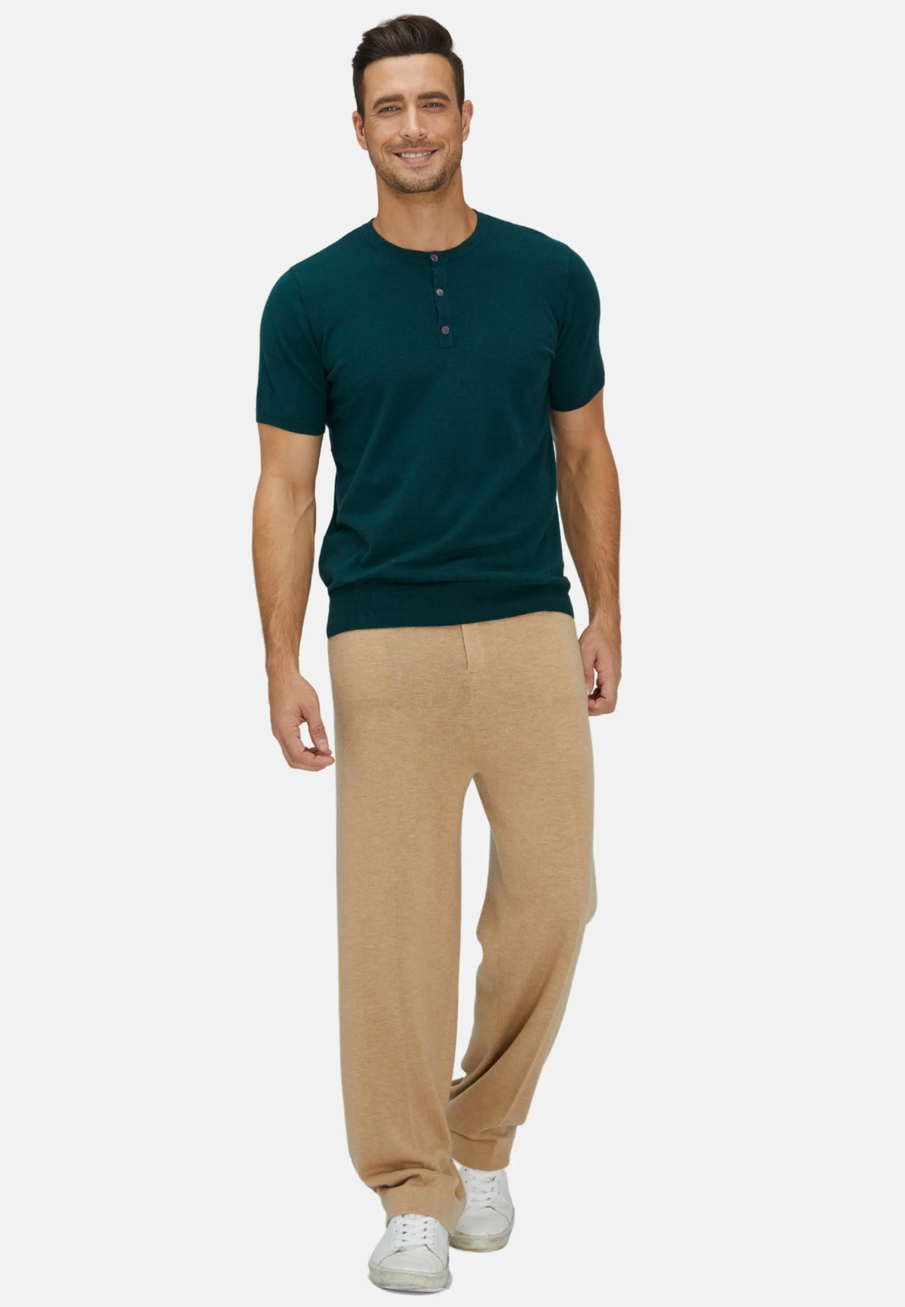 ShortTrim Fit Cotton Cashmere Henley