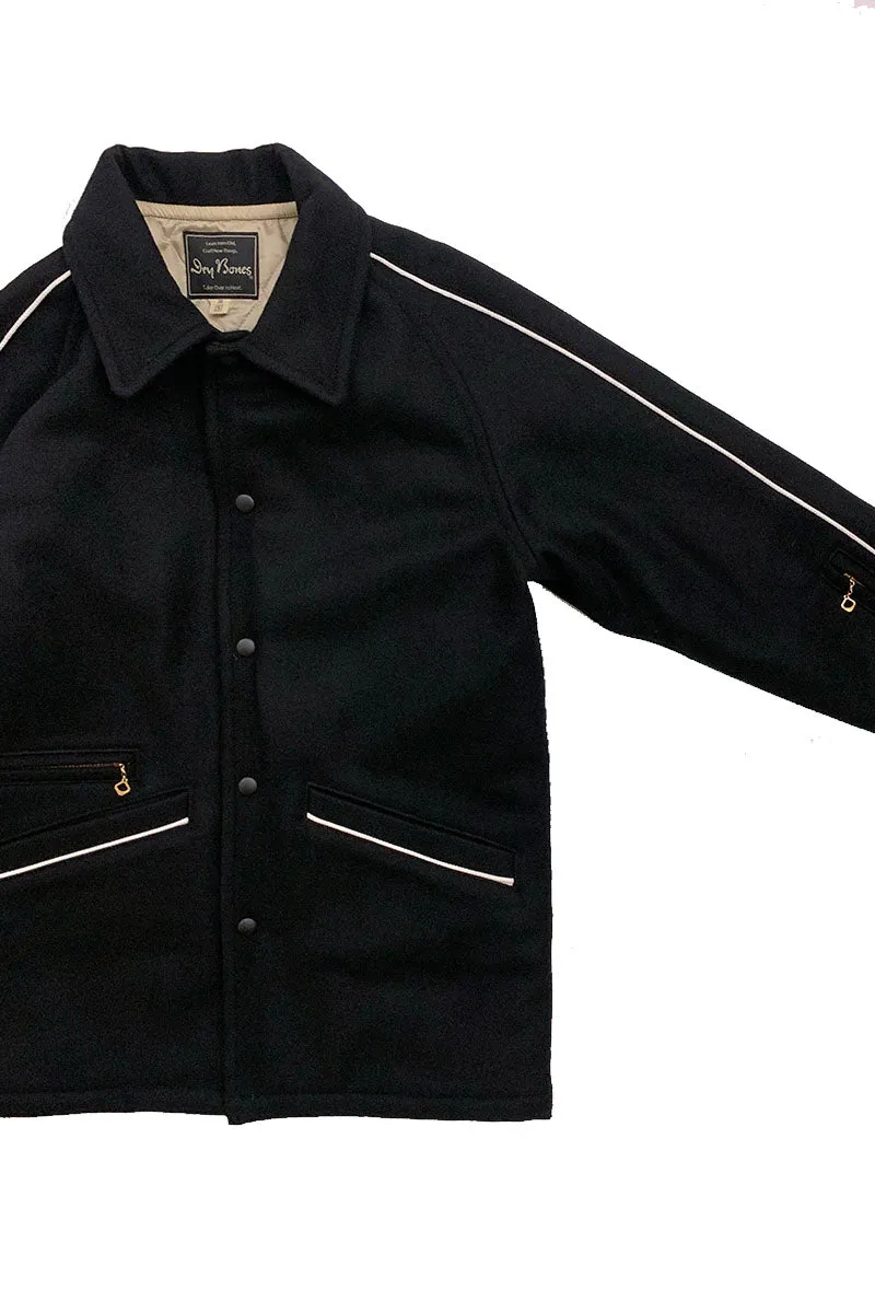 Solid Piping Car Coat
