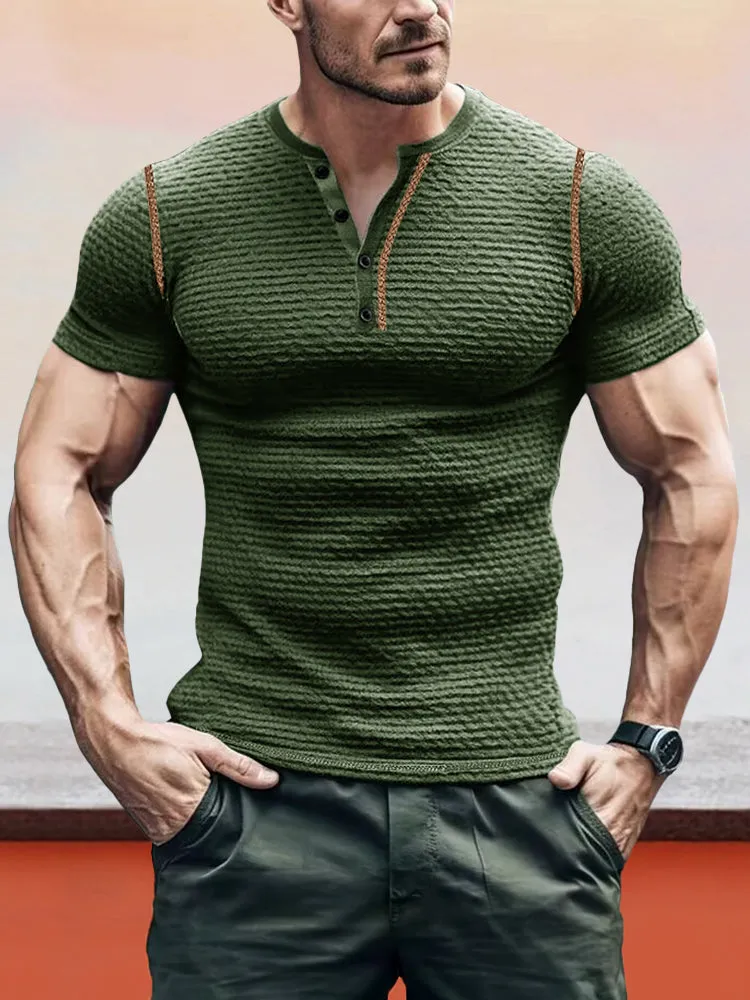 Stylish Breathable Henley Shirt