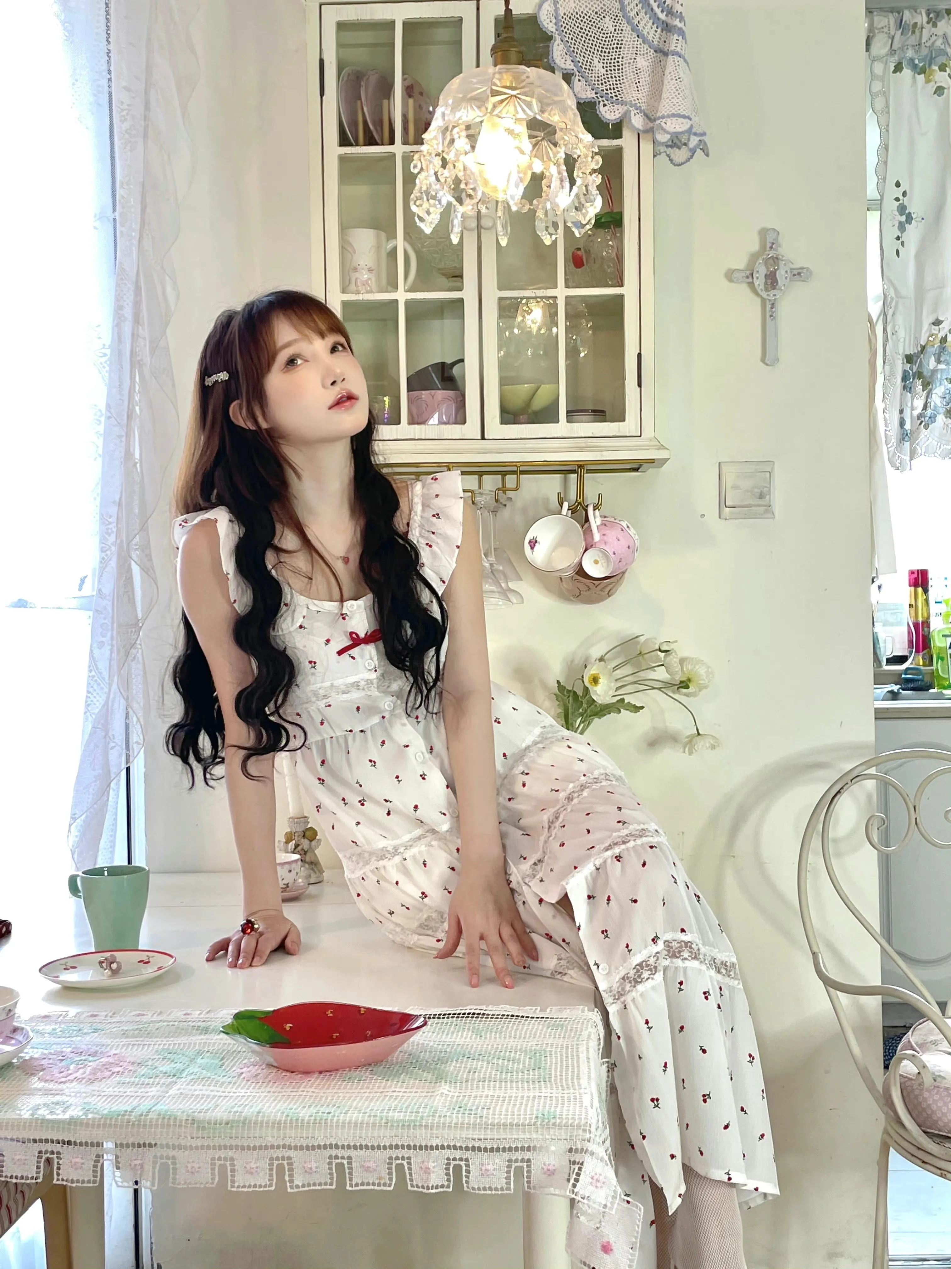Summer holiday by the sea floral dress midi dress