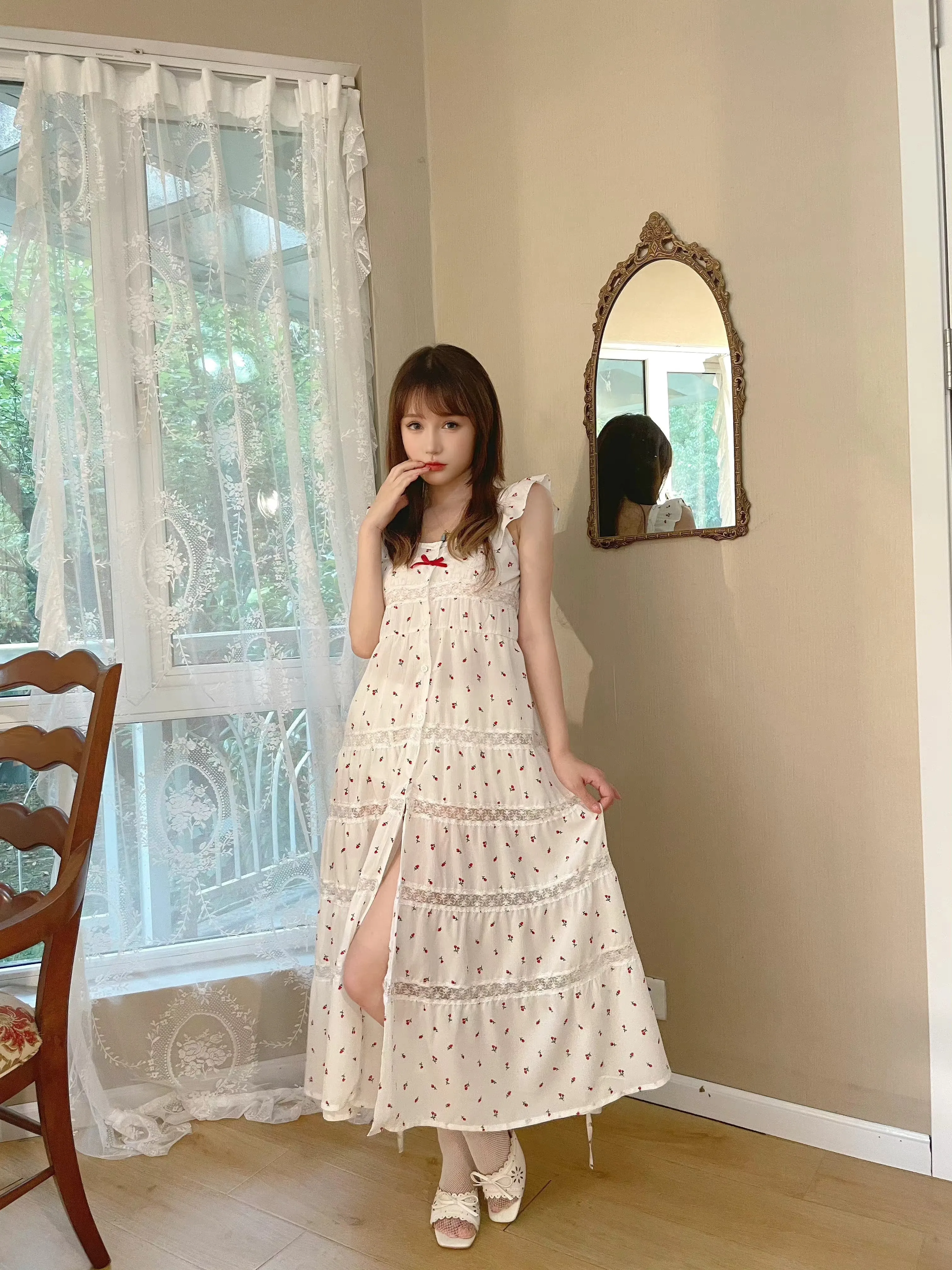 Summer holiday by the sea floral dress midi dress