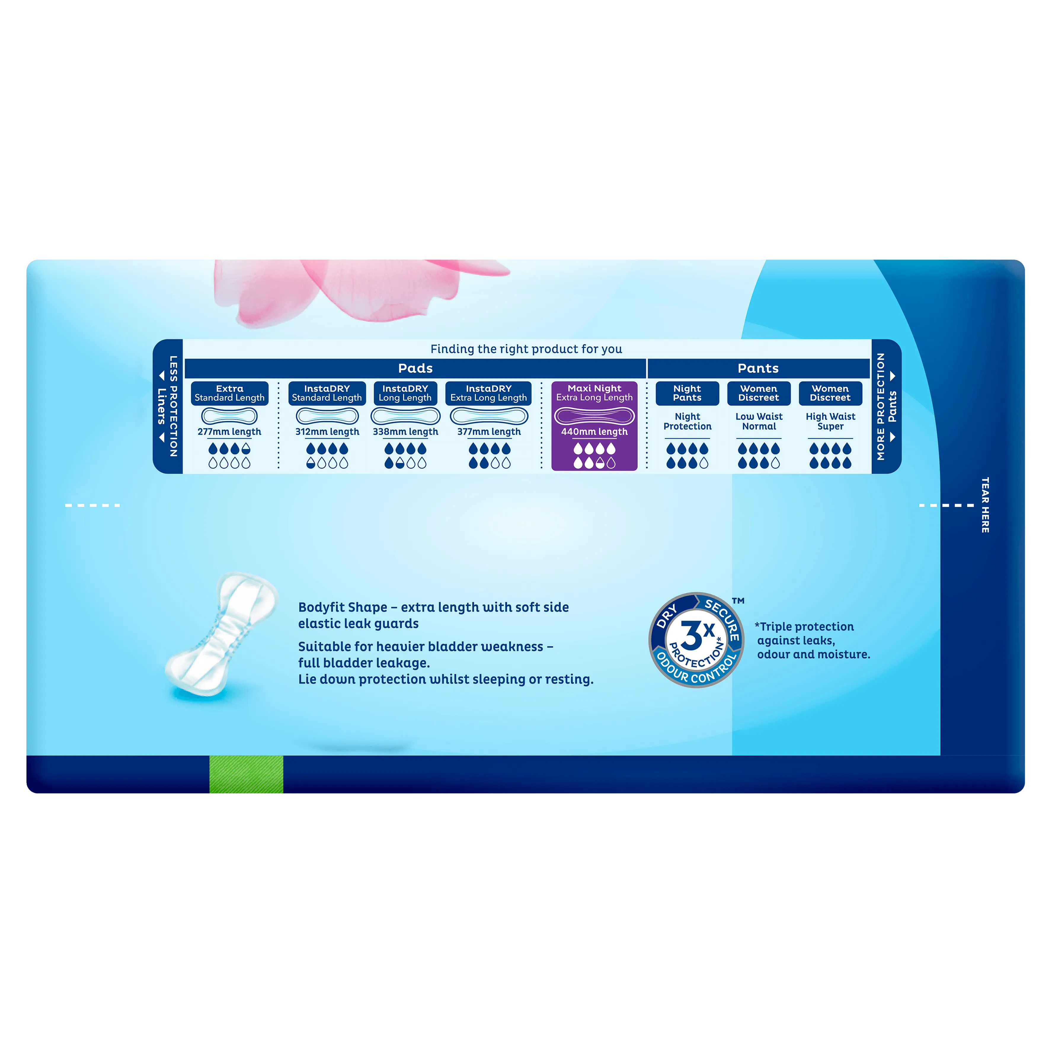 TENA Pads Maxi Night Extra Long Length Sample